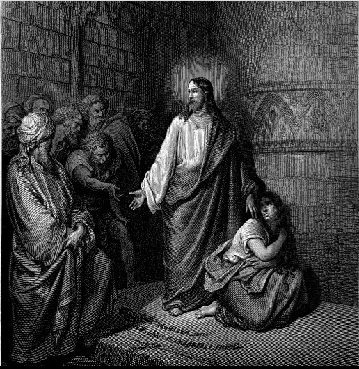 Jesus y la mujer adultera - Gustave Dore